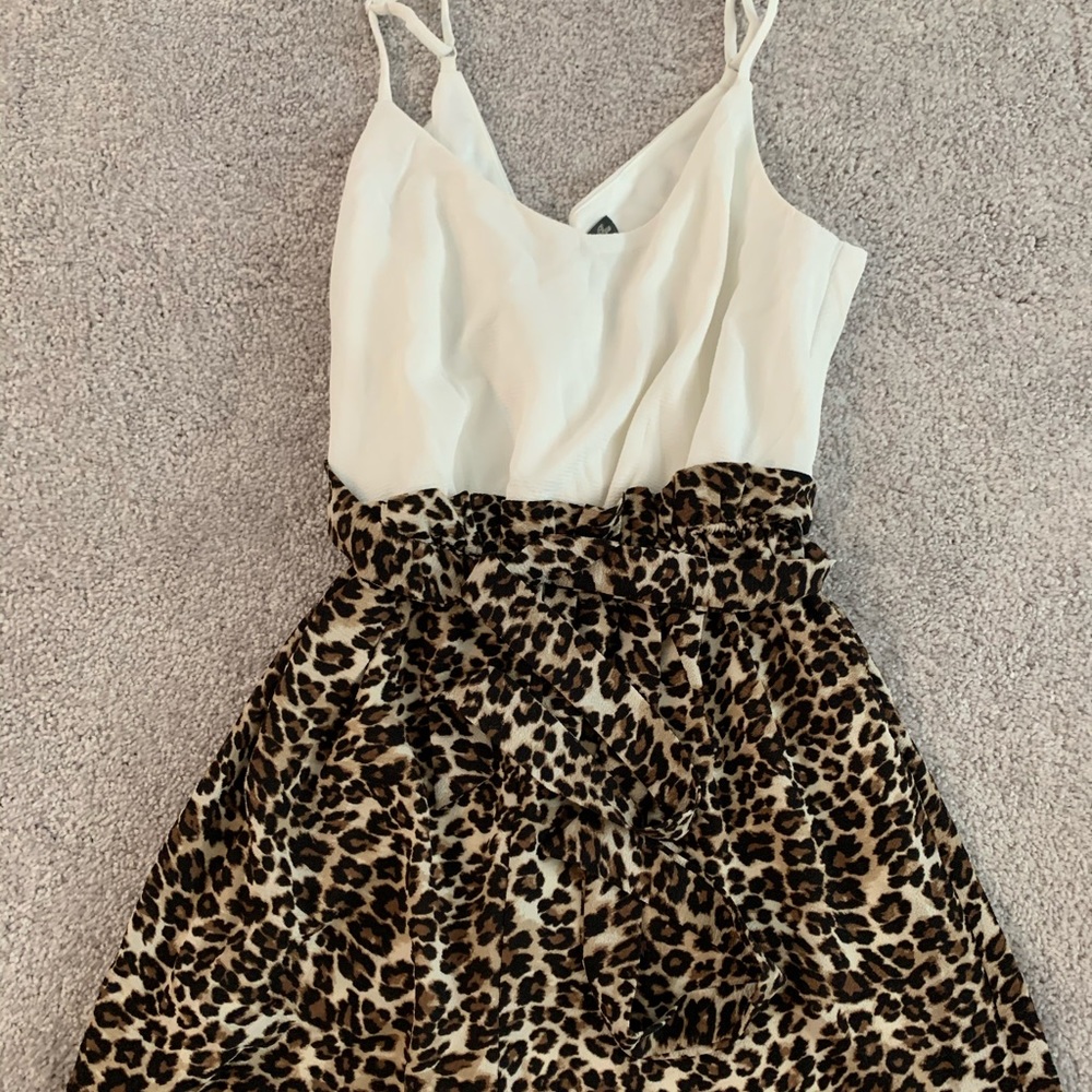 Cheetah print shorts romper